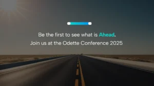 Be the first to see what is Ahead. Join Sintel at the Odette Conference 2025. Scenic road background.